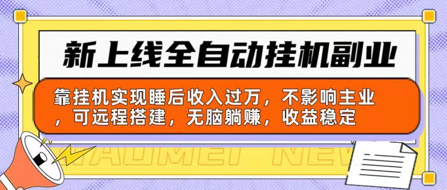 新上线全自动挂机副业：靠挂机实现睡后收入过万，不影响主业可远程搭建…-皮皮网创