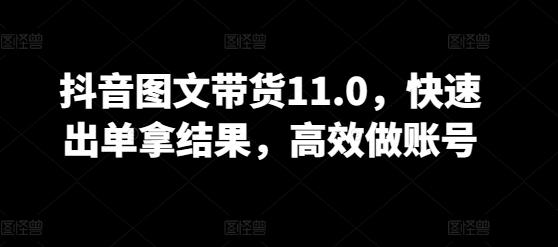 抖音图文带货11.0，快速出单拿结果，高效做账号-皮皮网创