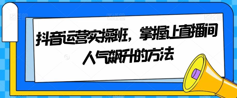 抖音运营实操班，掌握让直播间人气飙升的方法-皮皮网创