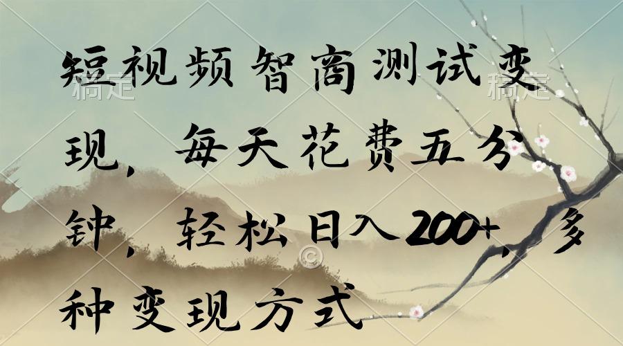 短视频智商测试变现，每天花费五分钟，轻松日入200+，多种变现方式-皮皮网创