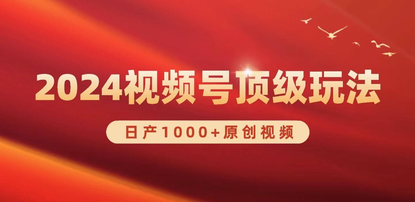 (9905期)2024视频号新赛道，日产1000+原创视频，轻松实现日入3000+-皮皮网创