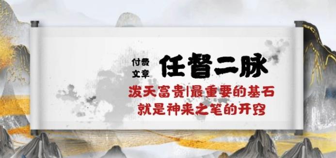 某付费文章《任督 二脉 泼天富贵|最重要的基石 就是神来之笔的开窍|万字》-皮皮网创