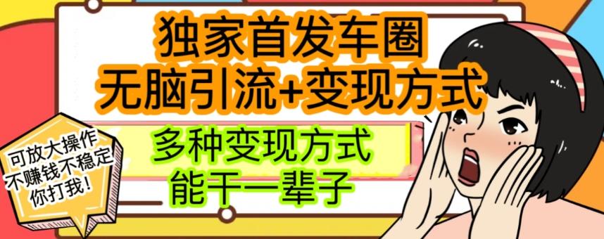 最新独家日入过千车圈暴力引流变现详解【揭秘】-皮皮网创