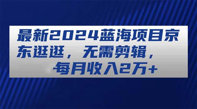 最新2024蓝海项目京东逛逛，无需剪辑，每月收入2万+-皮皮网创