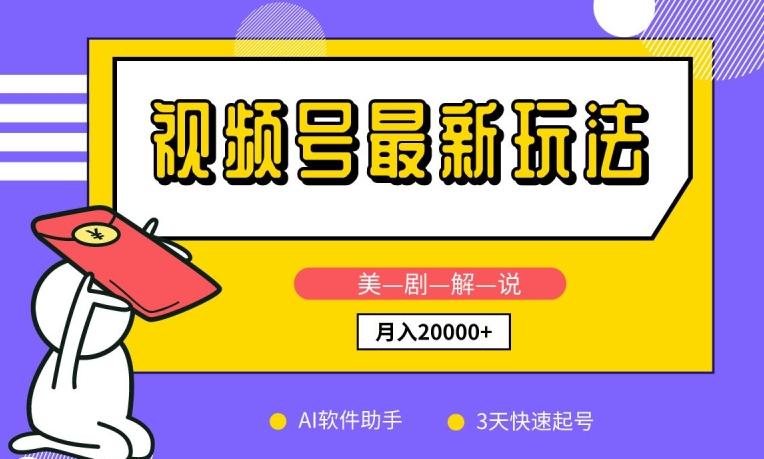 视频号最新玩法，美剧解说，利用AI软件，3天起号，新手小白也能月入2万+【揭秘】-皮皮网创