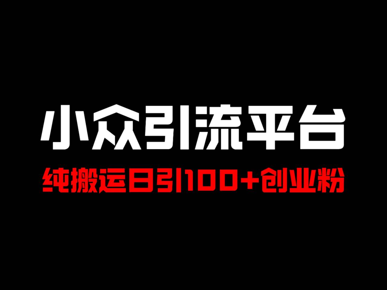 冷门引流平台，纯搬运日引100+高质量年轻创业粉！-皮皮网创