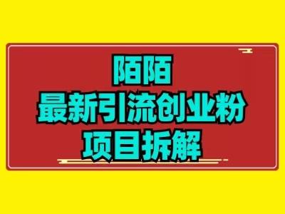 最新陌默引流精准粉项目拆解-皮皮网创