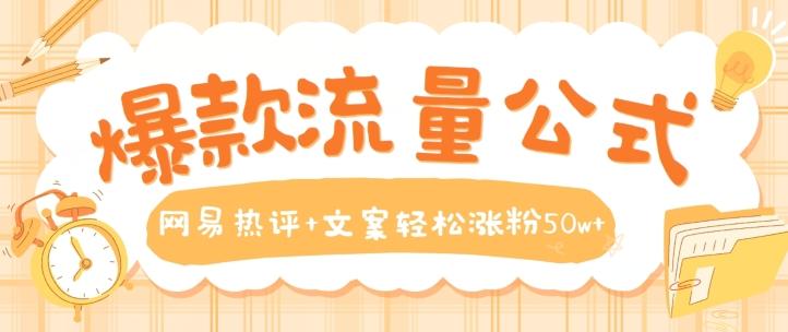 爆款流量公式，网易热评+文案轻松涨粉50w+【揭秘】-皮皮网创