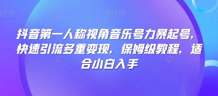 抖音第一人称视角音乐号力暴起号，快速引流多重变现，保姆级教程，适合小白入手-皮皮网创
