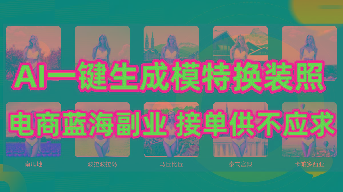 (9616期)AI制作一键生成模特换装照，电商蓝海副业供不应求-皮皮网创