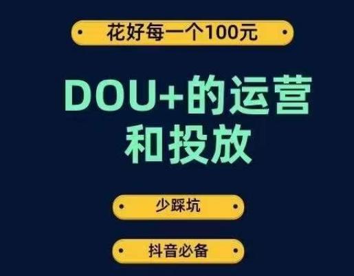 DOU+的运营和投放，花1条DOU+的钱，成为DOU+的投放高手，少走弯路不采坑-皮皮网创