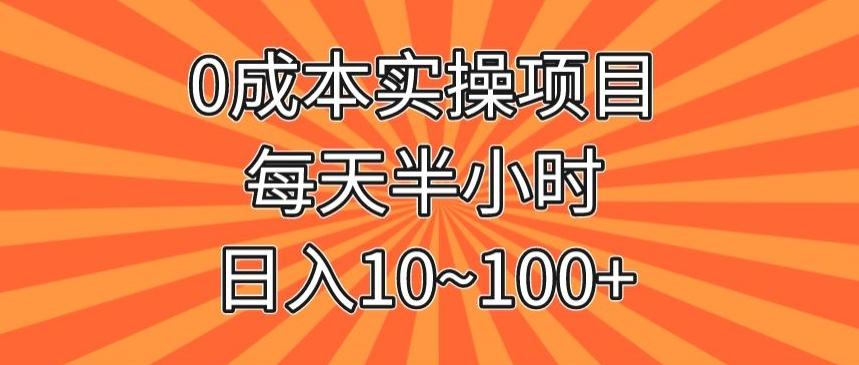 0成本实操项目，每天半小时，日入10~100+-皮皮网创