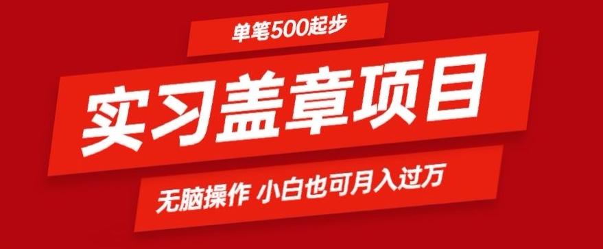 实习代盖章项目一单500起普通人可落地项目小白也可轻易上手-皮皮网创