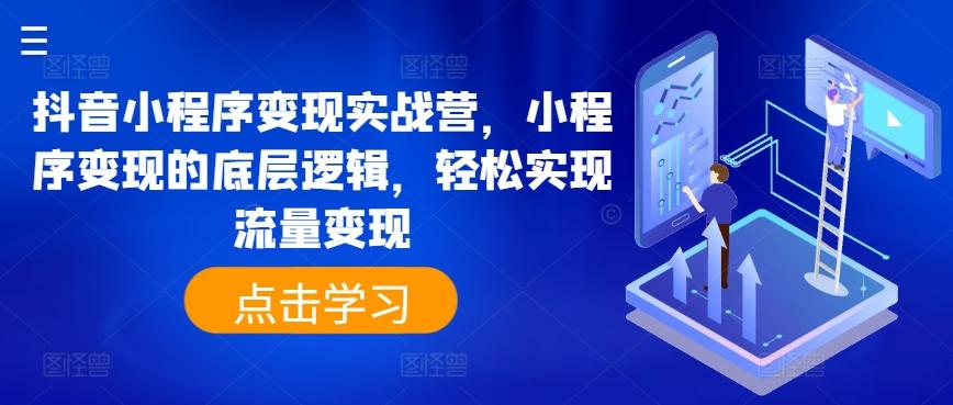 抖音小程序变现实战营，小程序变现的底层逻辑，轻松实现流量变现-皮皮网创