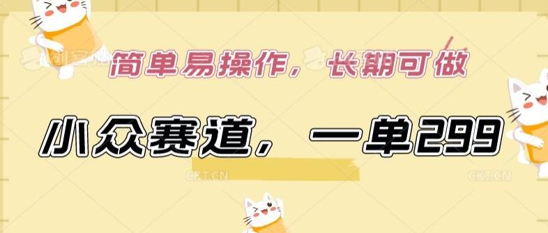 小众赛道，一单299.简单易操作，长期可做【揭秘】-皮皮网创