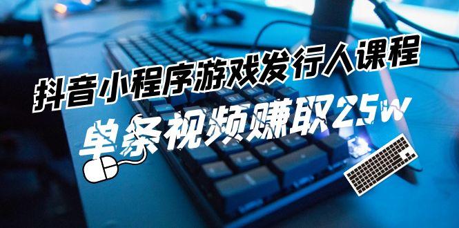 抖音小程序游戏发行人课程：带你玩转游戏任务变现，单条视频赚取25w-皮皮网创