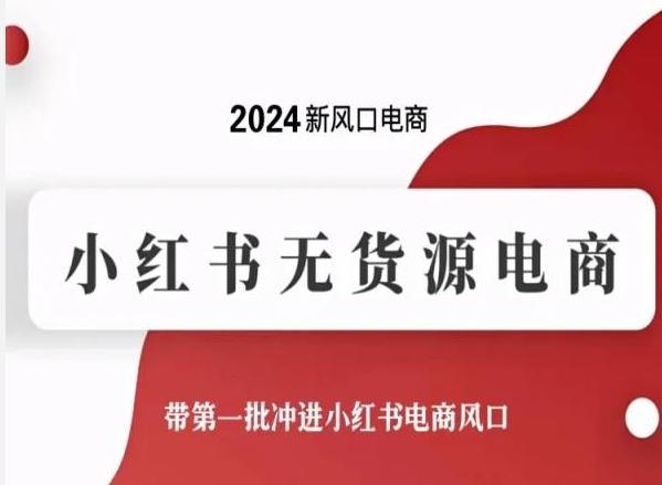 2024新风口电商，小红书无货源电商，带第一批冲进小红书电商风口-皮皮网创