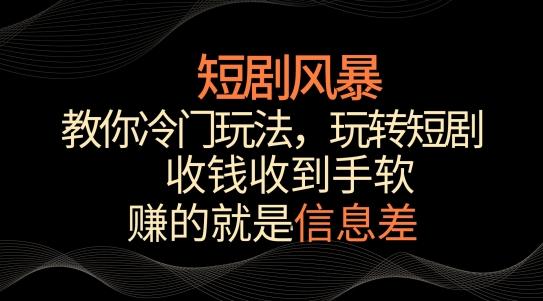 短剧风暴，教你冷门玩法，玩转短剧，收钱收到手软【揭秘】-皮皮网创