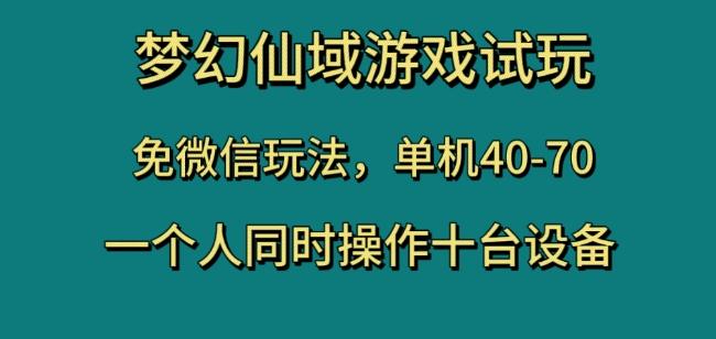 梦幻仙域游戏试玩，免微信玩法，单机40-70，一个人同时操作十台设备【揭秘】-皮皮网创