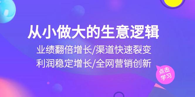 从小做大生意逻辑：业绩翻倍增长/渠道快速裂变/利润稳定增长/全网营销创新-皮皮网创
