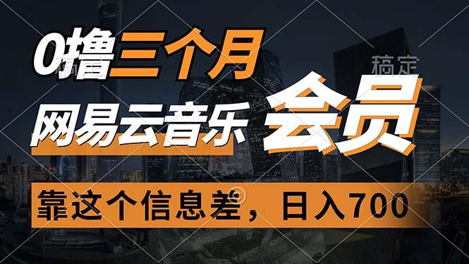 0撸三个月网易云音乐会员，靠这个信息差一天赚700，月入2w-皮皮网创