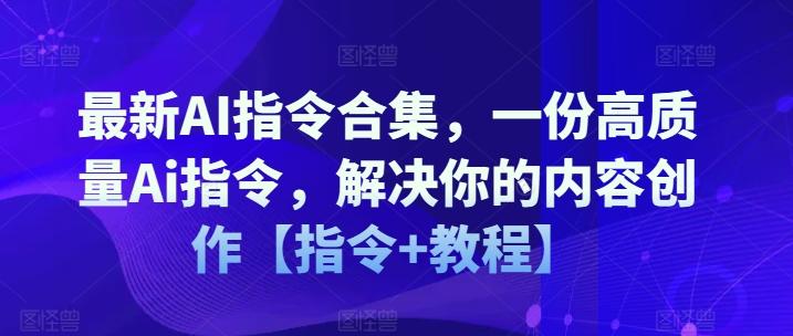 最新AI指令合集，一份高质量Ai指令，解决你的内容创作【指令+教程】-皮皮网创