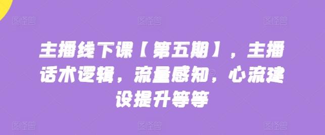 主播线下课【第五期】，主播话术逻辑，流量感知，心流建设提升等等-皮皮网创