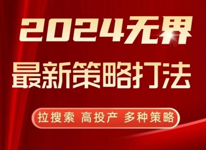 2024无界最新策略打法，拉搜索，高投产，多种策略-皮皮网创