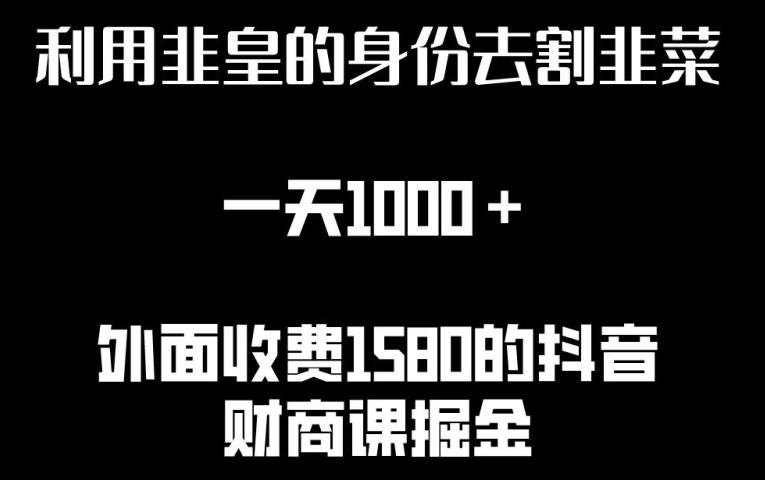 利用非皇的身份去割韭菜，一天1000+(附详细资源)【揭秘】-皮皮网创