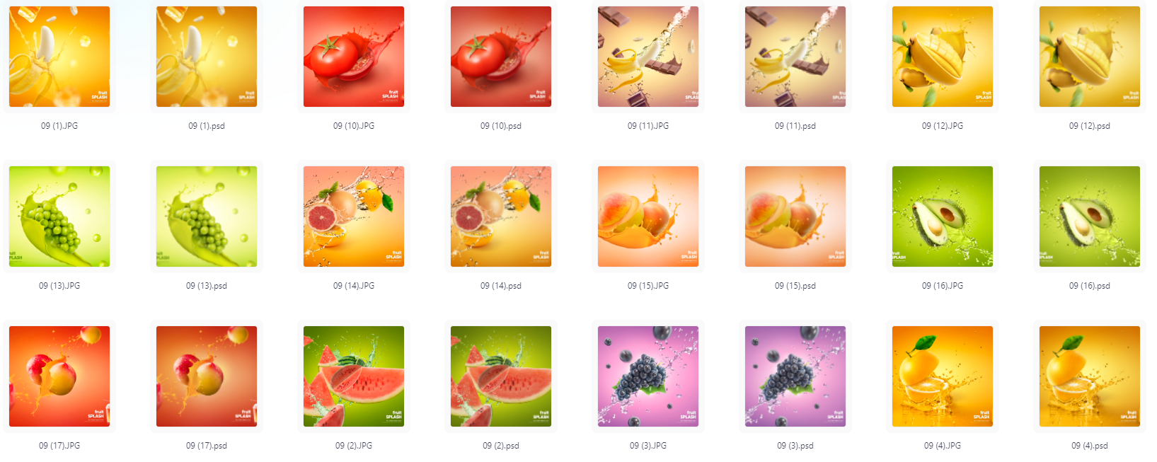 餐饮水果PS模版设计素材17款-皮皮网创