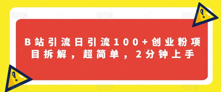 B站引流日引流100+创业粉项目拆解，超简单，2分钟上手【揭秘】-皮皮网创