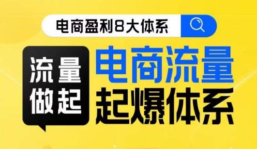 8大体系流量篇·流量做起，电商流量起爆体系线上课-皮皮网创