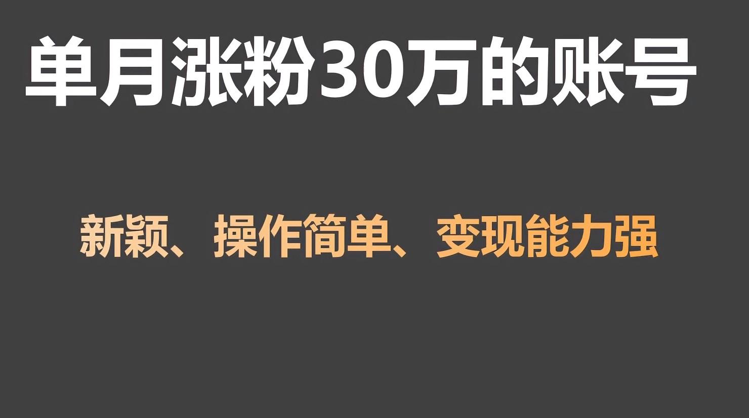 单月涨粉30万，带货收入20W，5分钟就能制作一个视频！-皮皮网创
