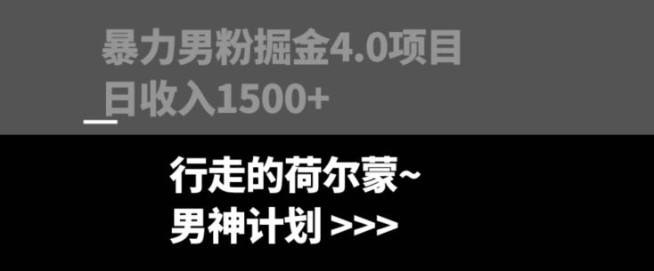 暴力男粉掘金4.0项目不违规不封号无脑复制单人操作日入1000+-皮皮网创