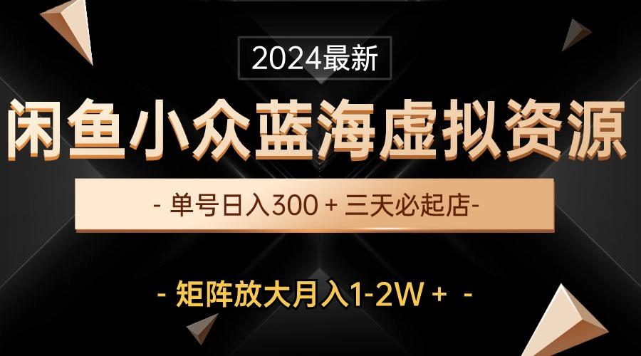 最新闲鱼小众蓝海虚拟资源，单号日入300＋，三天必起店，矩阵放大月入1-2W-皮皮网创