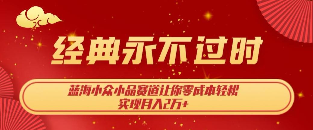 经典永不过时，蓝海小众小品赛道，让你零成本轻松实现月入2万+-皮皮网创