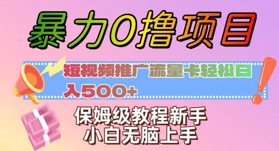 暴力0撸项目：短视频推广流量卡轻松日入500+，保姆级教程新手小白无脑上手【揭秘】-皮皮网创