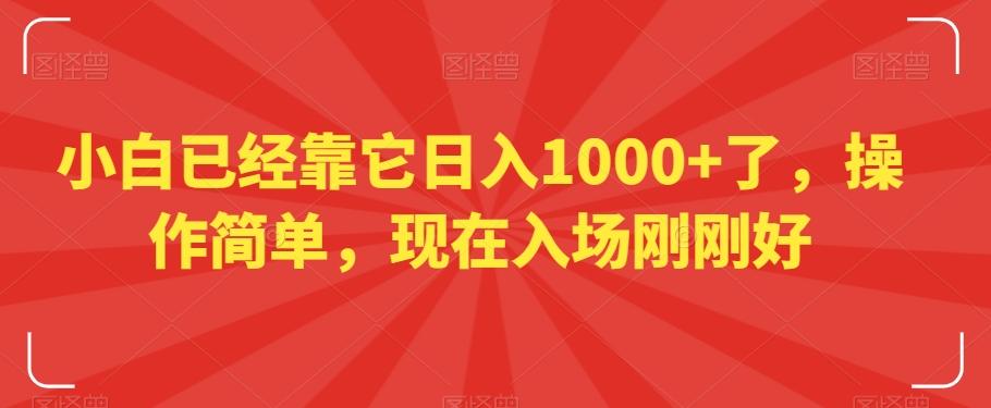 小白已经靠它日入1000+了，操作简单，现在入场刚刚好【揭秘】-皮皮网创