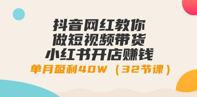 抖音网红教你做短视频带货+小红书开店赚钱，单月盈利40W(32节课)-皮皮网创