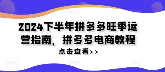 2024下半年拼多多旺季运营指南，拼多多电商教程-皮皮网创