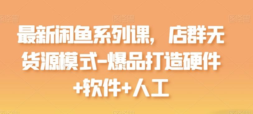 最新闲鱼系列课，店群无货源模式-爆品打造硬件+软件+人工-皮皮网创