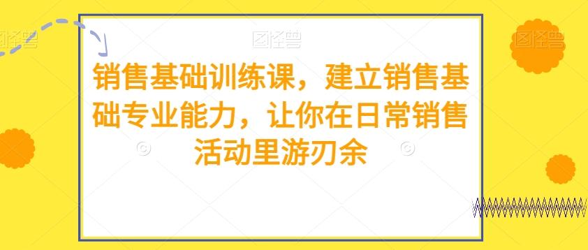 销售基础训练课，建立销售基础专业能力，让你在日常销售活动里游刃余-皮皮网创