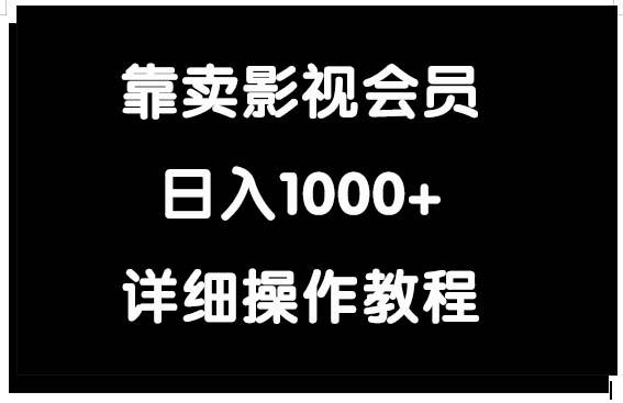 (9509期)靠卖影视会员，日入1000+-皮皮网创