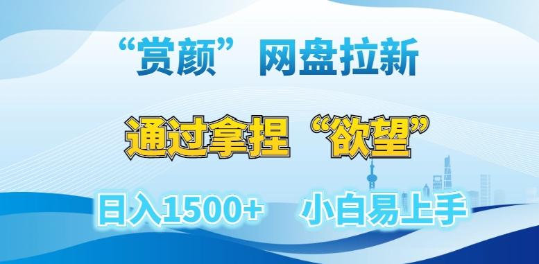 “赏颜”网盘拉新赛道，通过拿捏“欲望”日入1500+，小白易上手【揭秘】-皮皮网创