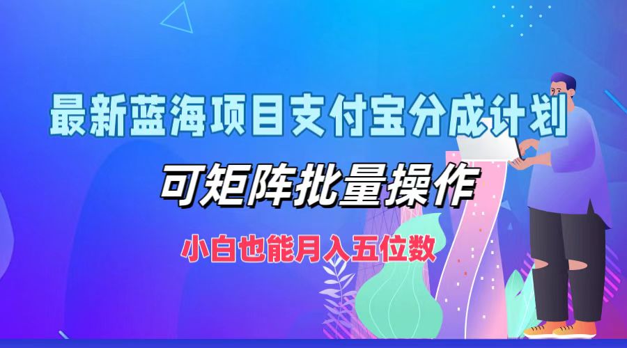最新蓝海项目支付宝分成计划，可矩阵批量操作，小白也能月入五位数-皮皮网创
