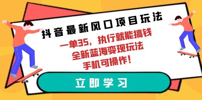 (9948期)抖音最新风口项目玩法，一单35，执行就能搞钱 全新蓝海变现玩法 手机可操作-皮皮网创