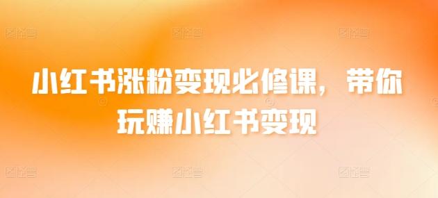 小红书涨粉变现必修课，带你玩赚小红书变现-皮皮网创