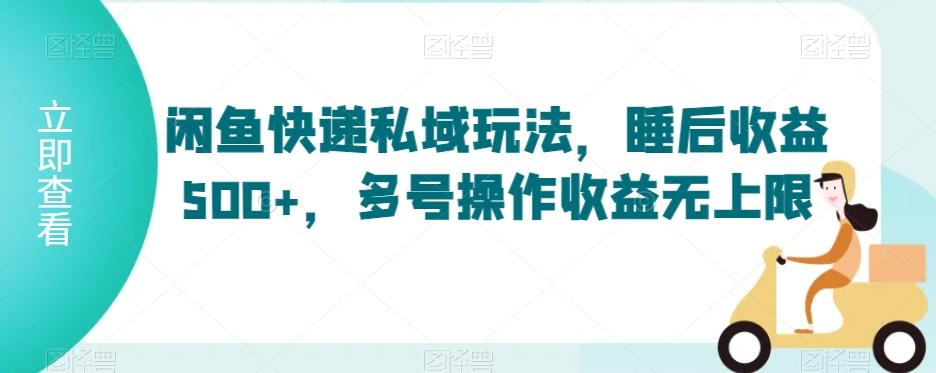闲鱼快递私域玩法，睡后收益500+，多号操作收益无上限【揭秘】-皮皮网创