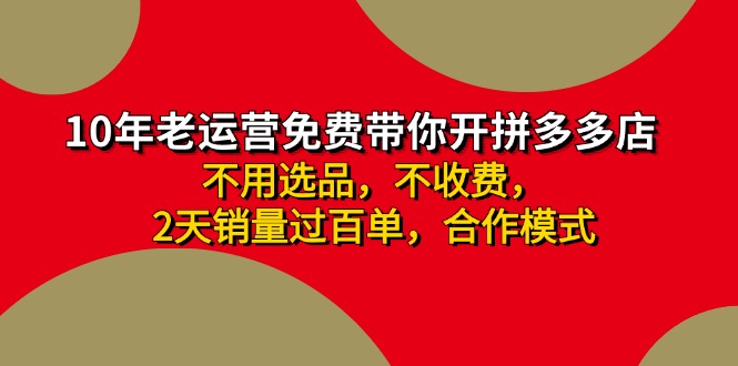拼多多 最新合作开店日收4000+两天销量过百单，无学费、老运营代操作、…-皮皮网创