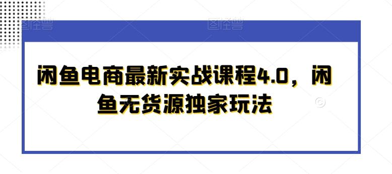 闲鱼电商最新实战课程4.0，闲鱼无货源独家玩法-皮皮网创